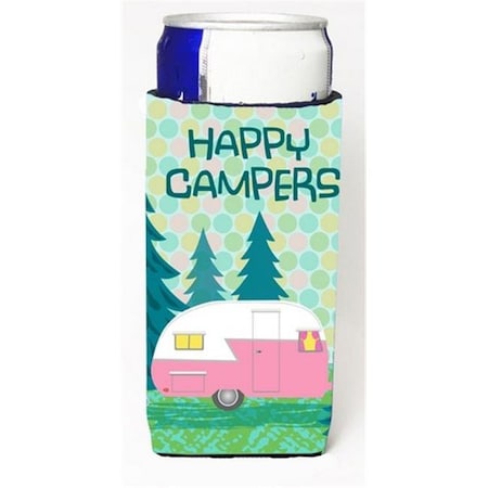 Carolines Treasures VHA3004MUK Happy Campers Glamping Trailer Michelob Ultra Can Coolers For Slim Cans